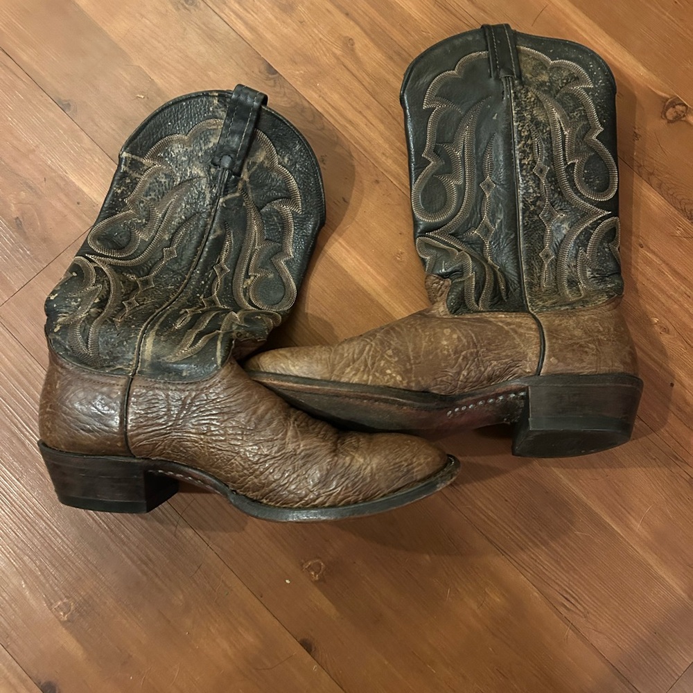 Nocona Two-Tone Leather Cowboy Boots